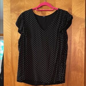 Loft Black Polka Dot Women's Top